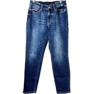 Judy Blue Los Angeles Boyfriend Fit Jeans Blue Dark Wash Straight Leg Size 5/27
